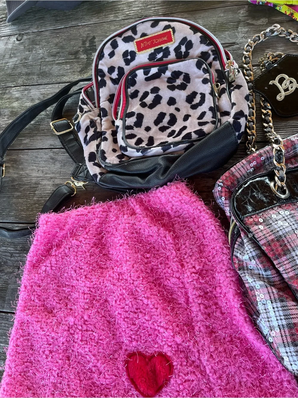 ALL BETSEY JOHNSON Colorful Assorted Purses & Accessories Lot/scarfs , bikini